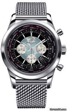 Breitling Transocean Chronograph Unitime Stainless Steel