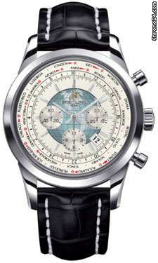 Breitling Transocean Chronograph Unitime Stainless Steel