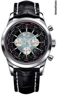 Breitling Transocean Chronograph Unitime Stainless Steel