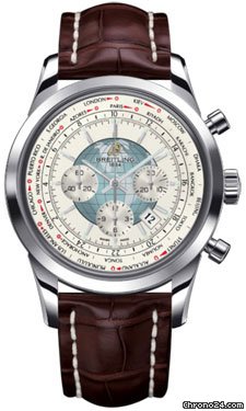 Breitling Transocean Chronograph Unitime Stainless Steel