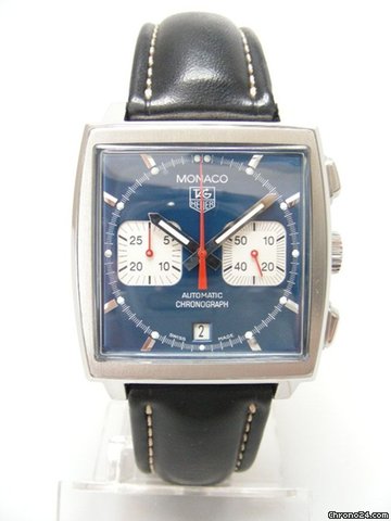 TAG Heuer Monaco chronographe steel/acier cadran bleu dial