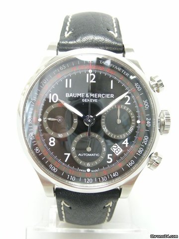 Baume & Mercier Capeland chronographe steel/acier cadran noir/black dial