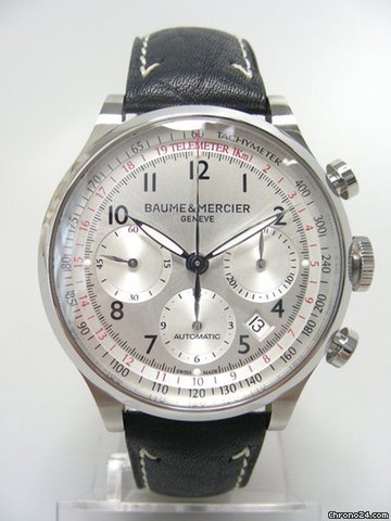 Baume & Mercier Capeland chronographe steel/acier cadran silver dial