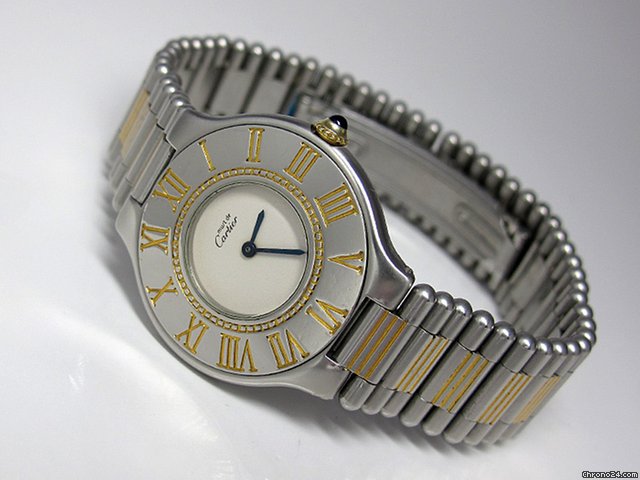 Cartier "must de Cartier 21" STAHL/GOLD