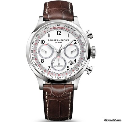 Baume & Mercier and  Capeland White Dial Chronograph Mens Watch M0A10082