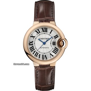 Cartier Ballon Bleu de Cartier Pink Gold Brown Leather Watch W6920069