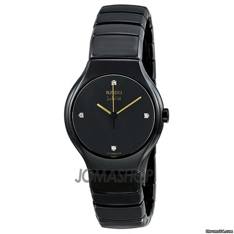 Rado True Black Dial Diamond Ceramic Ladies Watch R27655752