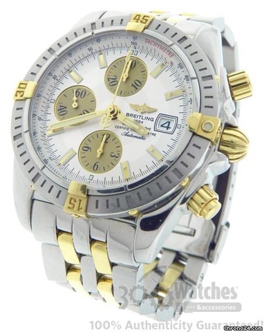 Breitling Chronomat Evolution B13356 18K Gold & Steel Chronograph Watch