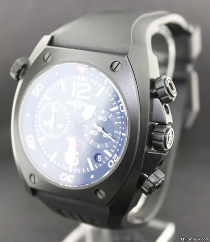 replica Bell & Ross Carbon Marine Collection Chronograph all black divers watch WATCHES 1 