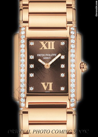 Patek Philippe Twenty-4 Ladies 18k Rose Gold Chocolate Dream 45 Diamonds