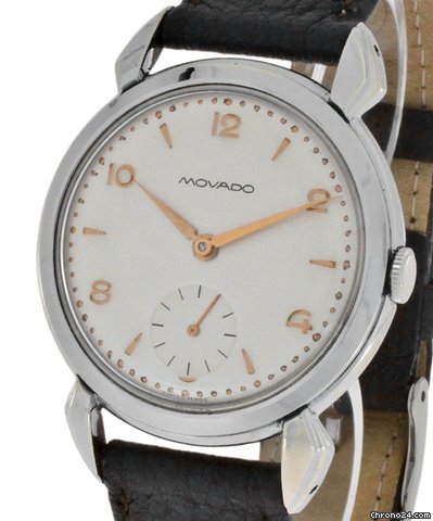 Movado Handaufzug Stahl an Lederband
