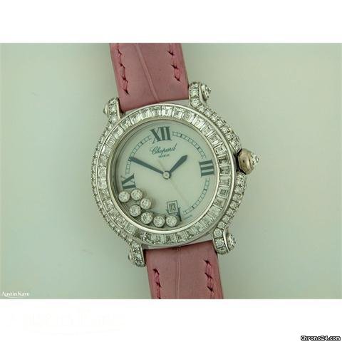 Chopard Happy Sport 18ct White Gold Diamond set quartz on strap