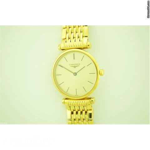 replica Longines Grande Classique gold plated quartz on bracelet WATCHES 1 