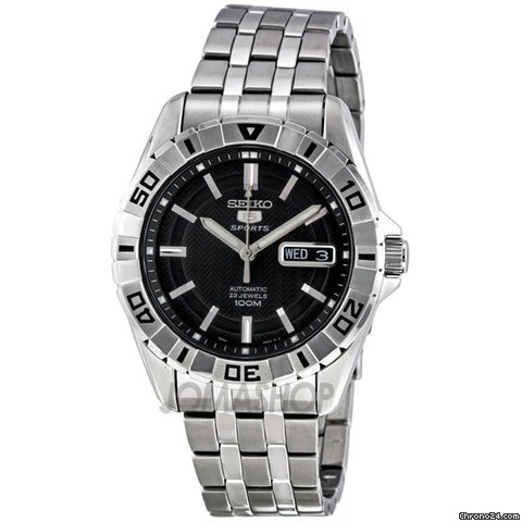 Seiko 5 Black Dial Automatic Mens Watch SNZH75