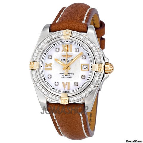 Breitling Cockpit Lady White Dial Brown Leather Ladies Watch B7135653-A664BRLT