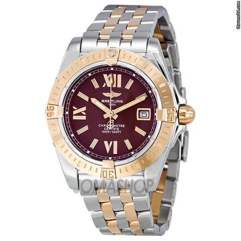 Breitling Lady Cockpit Rose Gold and Steel Burgundy Dial Ladies Watch C7135612-K519TT