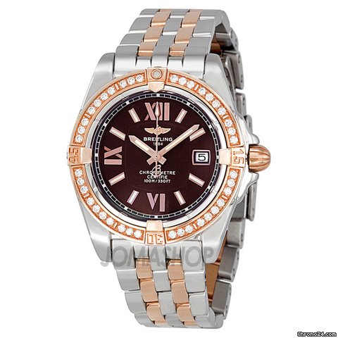 Breitling Lady Cockpit Diamond Rose Gold and Steel Ladies Watch C7135653-K519TT