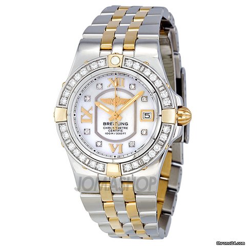Breitling Galactic 30 Mother of Pearl Diamond Two-Tone Ladies Watch B71340LA-A680TT