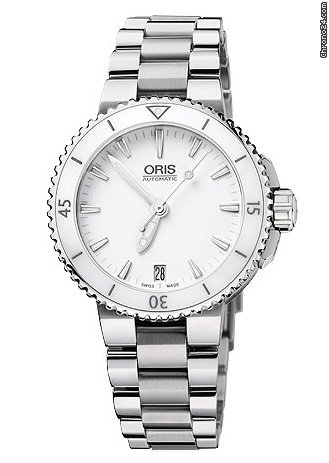 Oris Aquis White Dial Rubber Unisex Watch 01 733 7653 4156-07 4 26 31EB