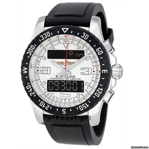 Breitling Airwolf Raven Chronograph Dual Display Mens Watch A7836434-G653BKPT