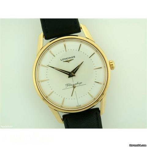 Longines Flagship 18ct gold automatic on strap