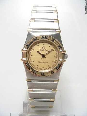 Omega Constellation lady size steel and gold/or et acier cadran gold dial