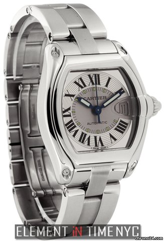 Cartier Roadster Stainless Steel 37mm Silver Dial W62025V3 WATCHES 2