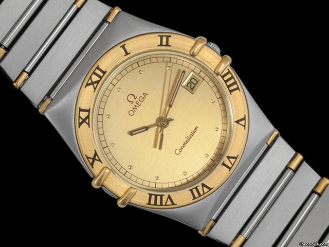 Omega Mens CONSTELLATION, Quartz, 35mm - Brushed Steel and Y