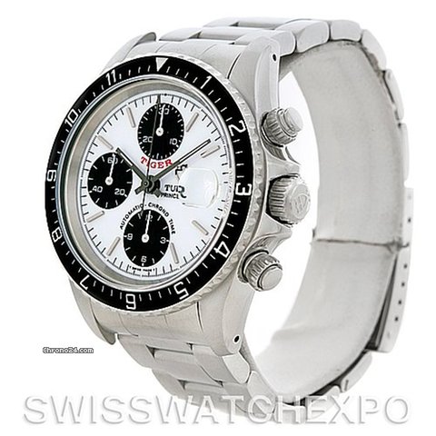 Tudor Tiger Woods Chronograph Steel Mens Watch 79280 Nos
