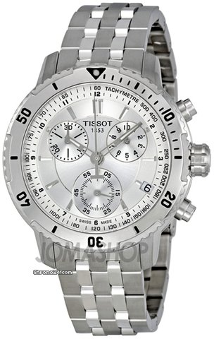 Tissot PRS 200 Silver Dial Chronograph Stainless Steel Bracelet Mens Watch T067.417.11.031.00