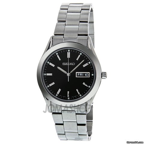Seiko Black Dial Stainless Steel Dress Mens Watch SGGA25