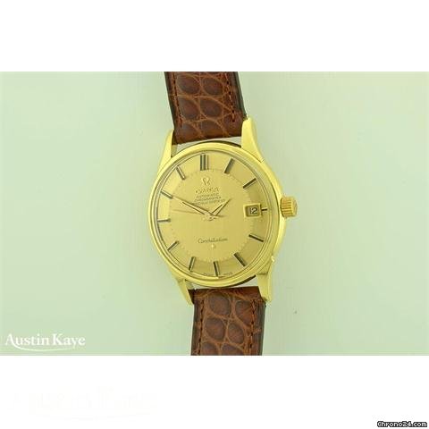 Omega Constellation Pie-Pan 18ct gold automatic on strap