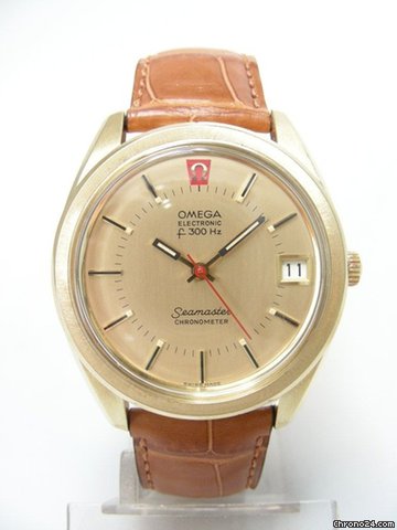 Omega Seamaster F 300 Hz yellow gold plated/or jaune plaque cadran gold dial