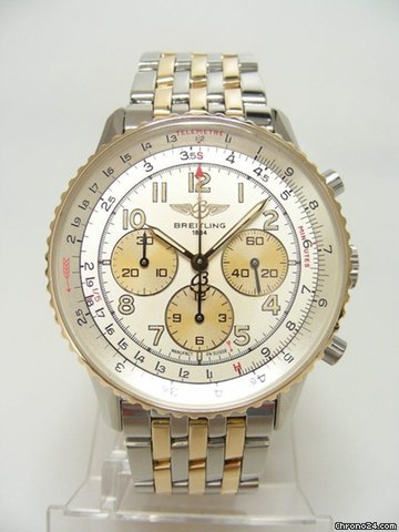 Breitling Navitimer chronographe 38mm steel and gold/or et acier cadran silver dial