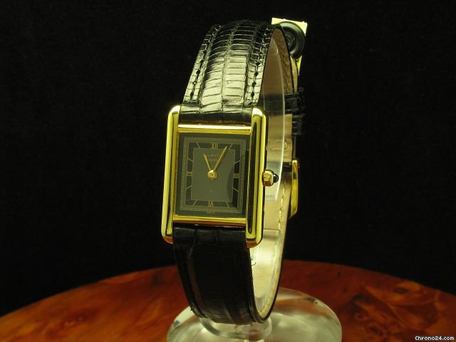 Cartier Tank Argent 925 Silber Vergoldet Damenuhr