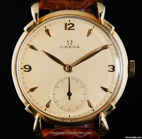 Omega 18k Y/G Champagne Dial Large Size Gents 1960s