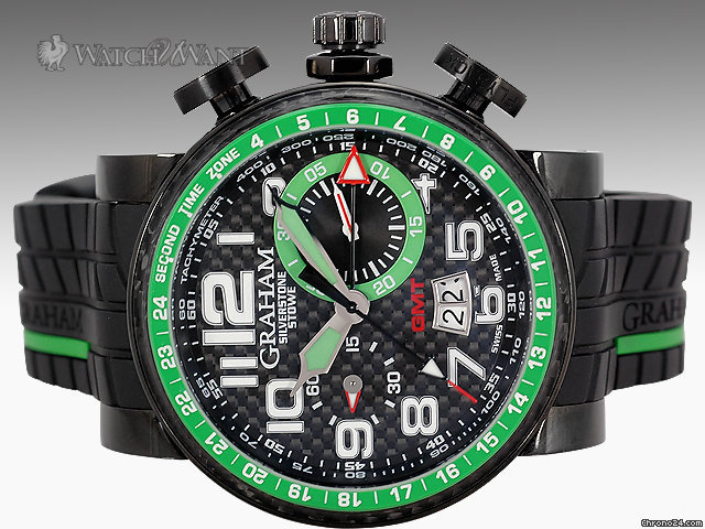 Graham Grand Silverstone Stowe GMT Green Machine Flyback Chronograph - 48mm PVD - Ref. 2BLCB.B07A.K56N - 250 PIECE LIMITED EDITION