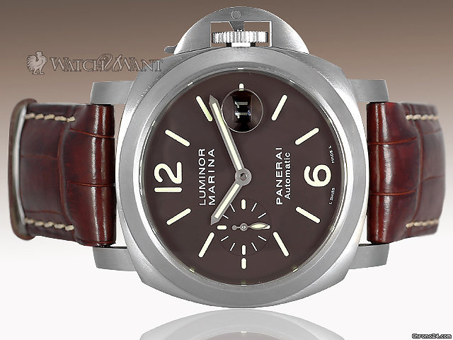 Panerai PAM 240 Luminor Marina Automatic - 44mm Titanium & Chocolate/Tobacco Brown Dial