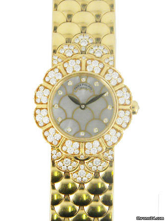 Patek Philippe 18k Yellow Gold Ladies Jeweled diamond watch