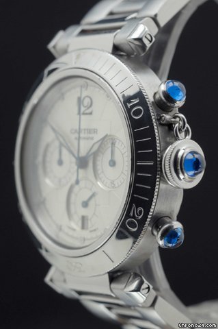 replica Cartier Pasha Chrono Chronograph Automatik in Edelstahl - Piquet 1185 Basis WATCHES 1 