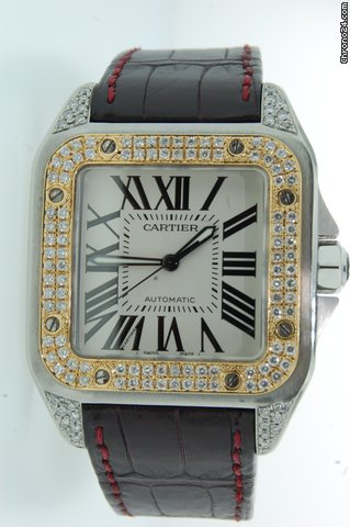 Cartier Santos Gold-Steel,Diamonds