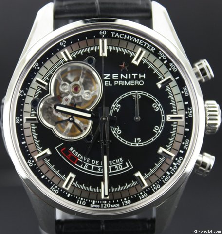 Zenith El Primero Chronomaster with crocodile strap and black dial