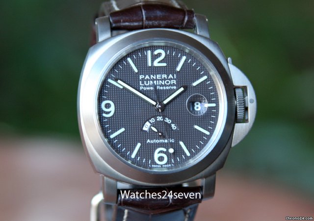 Panerai PAM 57 D Luminor Marina Power Reserve Titanium Tobacco Hobnail Dial 44 mm