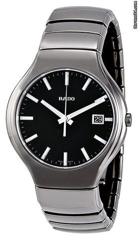 Rado True Black Dial Platinum-tone Ceramic Ladies Watch R27654162