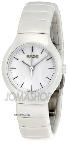 Rado True White Dial Chronograph Ceramic Ladies Watch R27696022