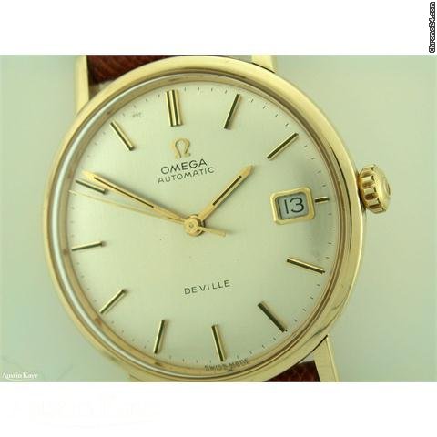 replica Omega De Ville 9ct Gold automatic on strap WATCHES 1 