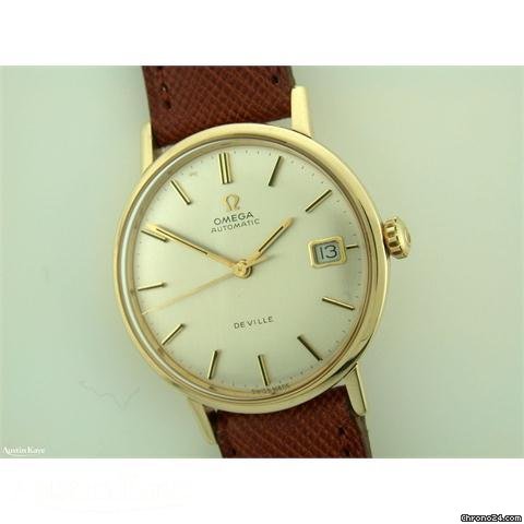 Omega De Ville 9ct Gold automatic on strap