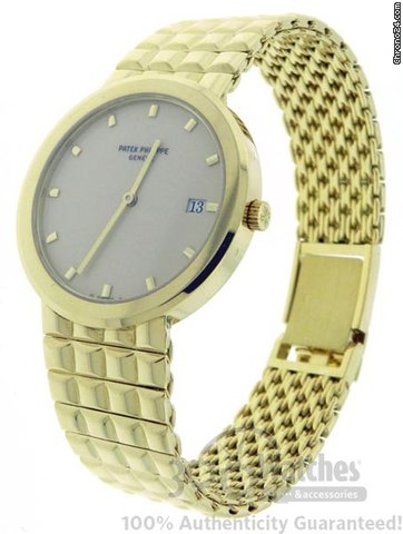 Patek Philippe Men��s  Calatrava 18K Yellow Gold Quartz Date Watch