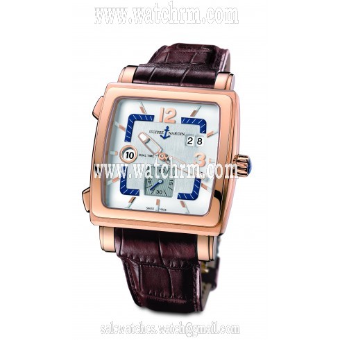 Ulysse Nardin Quadrato Dual Time 18kt Rose Gold Men's Watch 243-92-600