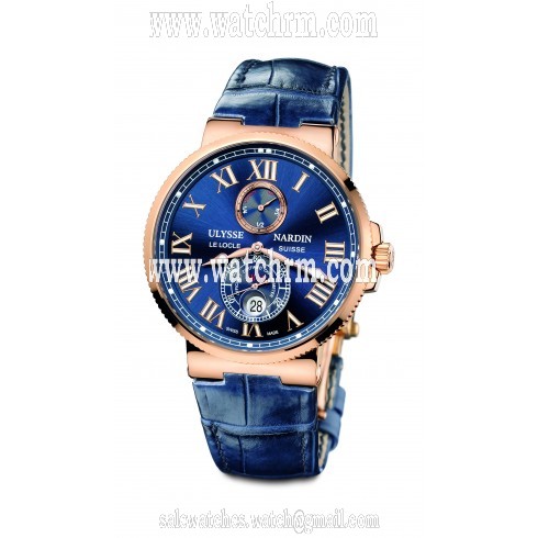 Ulysse Nardin Maxi Marine Chronometer 18kt Rose Gold Blue Men's Watch 266-67-43